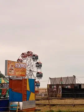 Festive fairground scene 스톡 사진