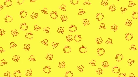 Festive Fall Fun - A Seamless Pattern of Autumn Icons. Stock Footage 320203106