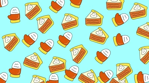 Festive Fall Treats - A Seamless Pattern of Pumpkin Pie and Candy Corn. Stock Footage 321844802