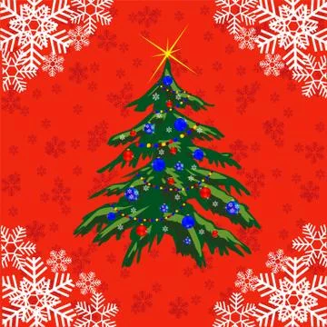 Festive fir tree Stock Illustration