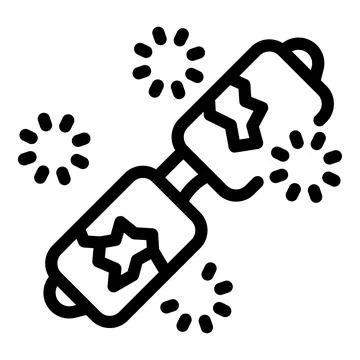 Festive firecracker exploding with stars and sparks for new year's eve cele.. Stock Illustration