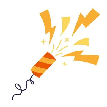 Festive firecracker with lightning and sparks, exploding fireworks. Symbol .. Illustrazione stock
