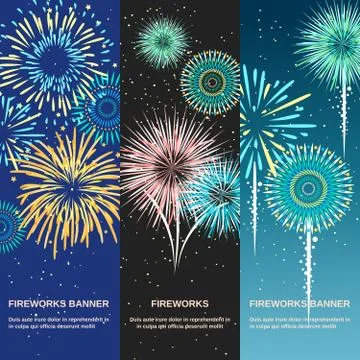 Festive Firework Abstract Vertical Banners Stockillustratie