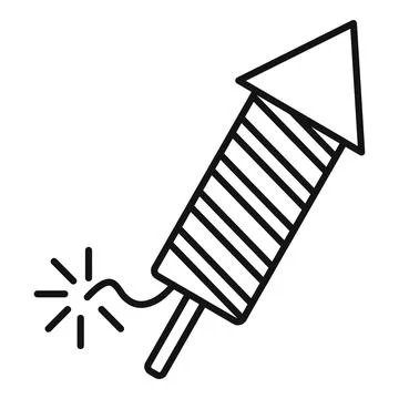 Festive firework icon outline vector. Carnival event Stock Illustration