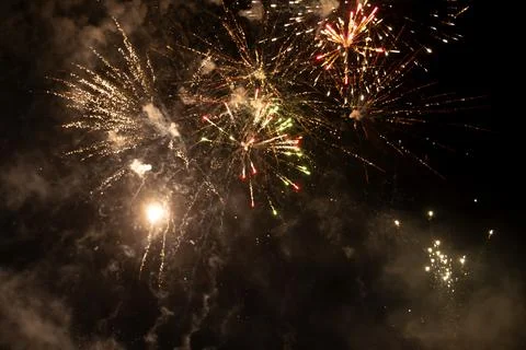 Festive firework at night Stock-Fotos