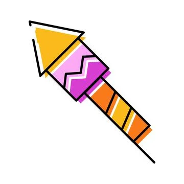 Festive firework rocket icon for celebration party Stock Illustration