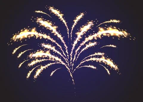 Festive Firework. Vector Isolated Pictograms. Dazzling Light up the sky. Icons Stock Illustration