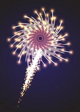 Festive Firework. Vector Isolated Pictograms. Dazzling Light up the sky. Icons Illustrazione stock
