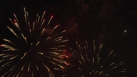 Festive fireworks accelerated several times Stock Footage 334590908