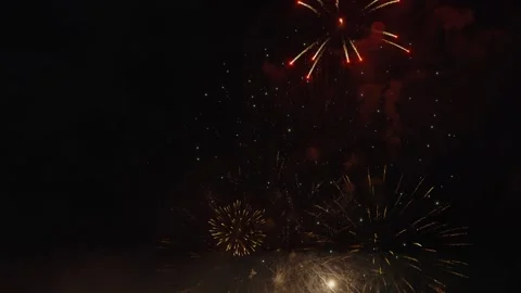 Festive fireworks accelerated several times Stock Footage 334591096
