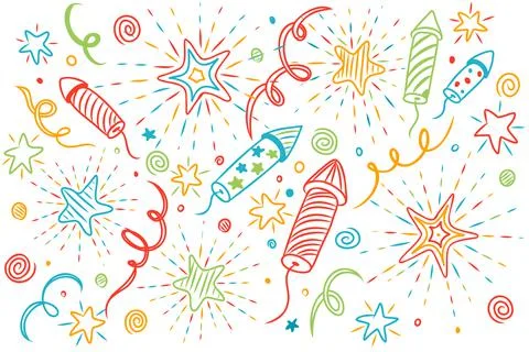 Festive fireworks background Stock Illustration