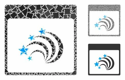 Festive fireworks calendar page Composition Icon of Tremulant Elements Illustrazione stock