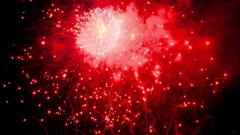 Festive fireworks in the city Video stock 201410849