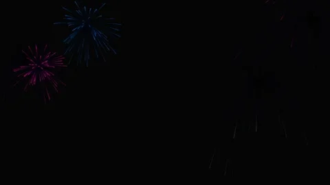 Festive fireworks explode in night sky motion footage celebration background. Stock-Footage 341733809