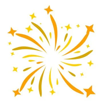 Festive fireworks exploding in a shower of golden sparks and stars Stock Illustration