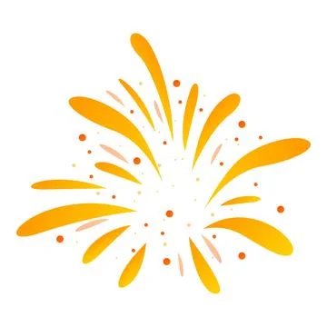 Festive fireworks exploding with vibrant colors on white background Stock Illustration