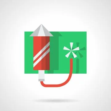 Festive fireworks flat color vector icon Illustrazione stock