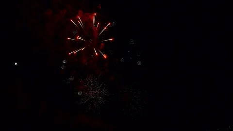 Festive Fireworks Stock Footage 114668658