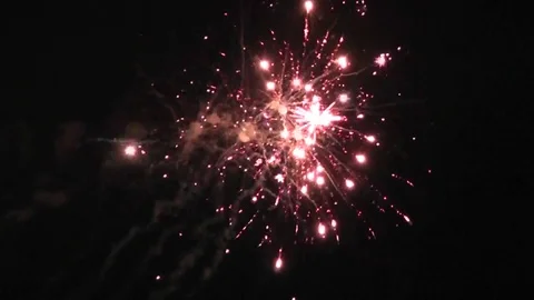 Festive fireworks in the sky Stock Footage 85651065