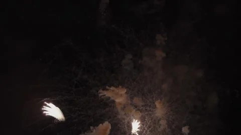 Festive fireworks slowed down several times Stock Footage 334590655