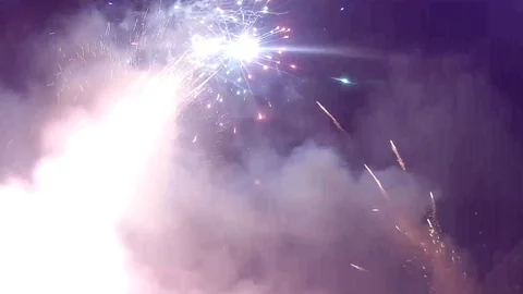 Festive fireworks soaring into the sky Stock Footage 102059513
