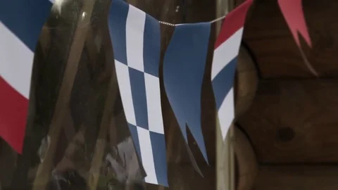 Festive flags on holiday Stock Footage 74599568