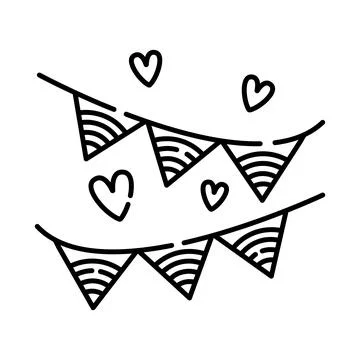 Festive flags for holidays Stock Illustration