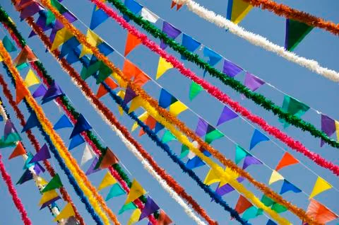 Festive flags 库存照片