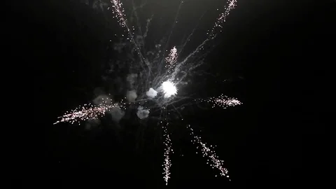 Festive flash of fireworks in the sky. Stock Footage 75538498