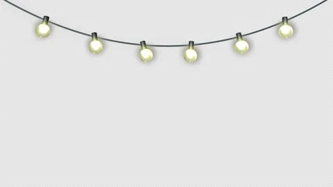 Festive Flickering Warm Light Bulbs alpha Stock Footage 144629525