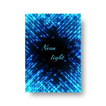 Festive flyer with neon light Stock Illustration