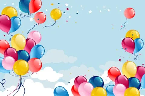 Festive frame balloons Stock Illustration