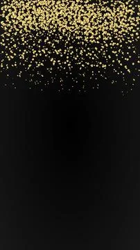 Festive frame with falling iridescent gold glitter shimmer, copy space for yo Stock Illustration