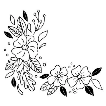 Festive frame of flowers on a white background in vector graphics. For the Stock Illustration