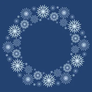 Festive frame of snowflakes vector illustration Stock Illustration