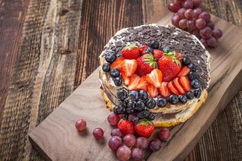 Festive fruit cake Stock Photos
