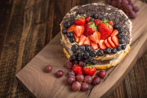 Festive fruit cake Stock Photos