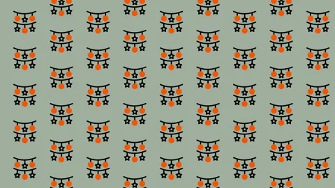 Festive Garland Pattern - A Seamless Celebration of Stars and Tassels. Video stock 325376189
