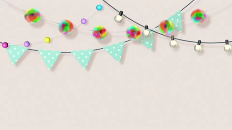 Festive Garlands Background with Copy Space Stock Footage 145143238