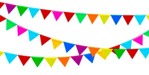 Festive garlands of colored flags Stock Illustration