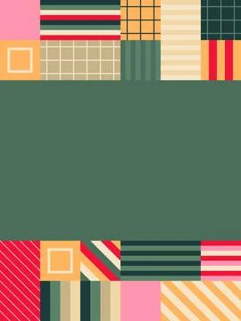 Festive Geometric Patterned Frame with Blank Center Stock Illustration
