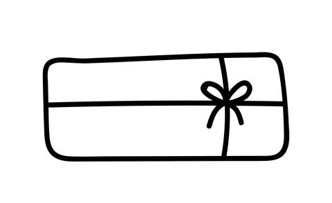 Festive gift with a bow isolated on white background Stock Illustration