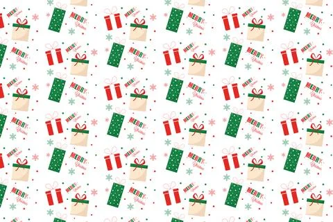 Festive Gift Box Christmas Pattern. Stock Illustration