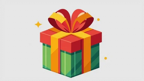 Festive gift box. Gift animation. Cartoon Stock Footage 321109610