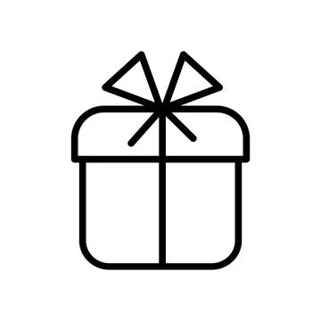 Festive gift box icon with bow isolated Illustrazione stock