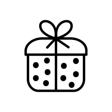 Festive gift box icon with bow isolated Stock Illustration