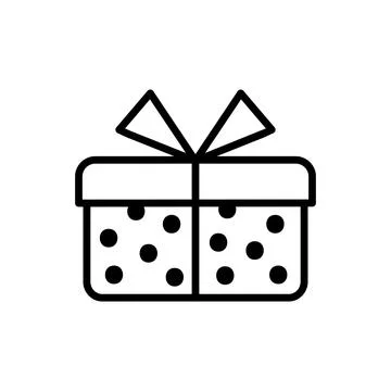 Festive gift box icon with bow isolated 스톡 일러스트
