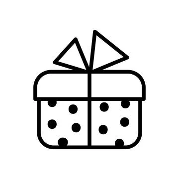 Festive gift box icon with bow isolated Stock Illustration