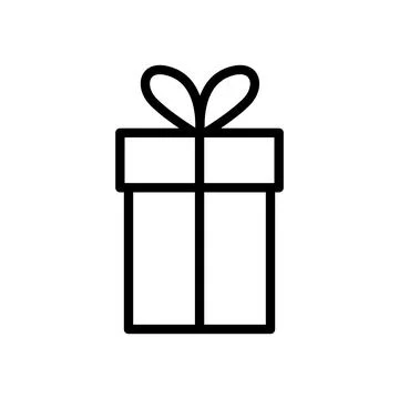 Festive gift box icon with bow isolated Stock Illustration