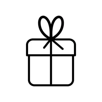 Festive gift box icon with bow isolated Stock Illustration